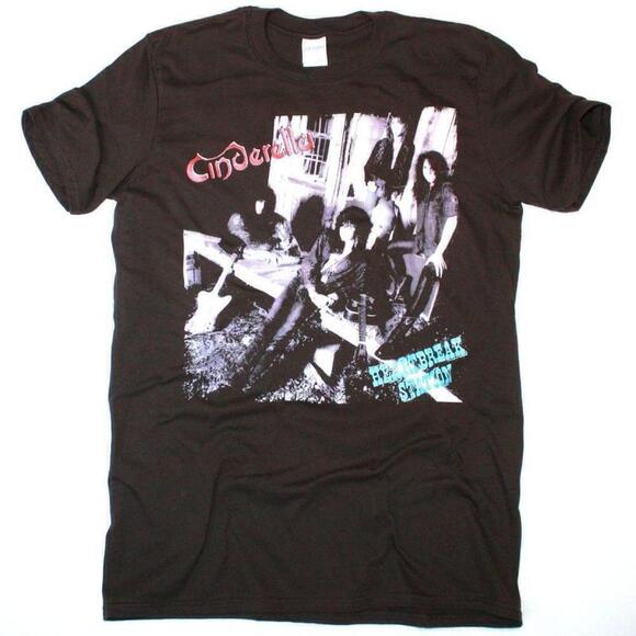 Memoriesrus E Other - Cinderella Heartbreak Station Classic Glam Metal Brown T-Shirt